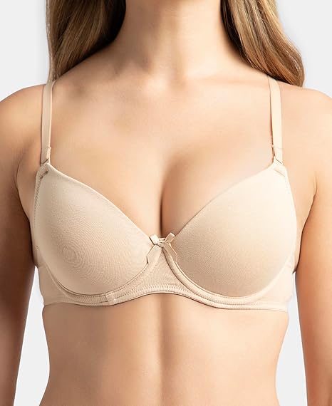 Jockey 1245 Women’s Underwired Padded Cotton T-Shirt Bra – Multiway & Detachable Straps